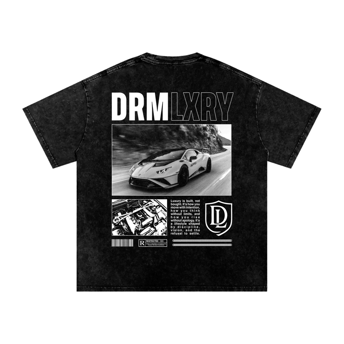 DRMLXRY Classic Tee Black, product mockup