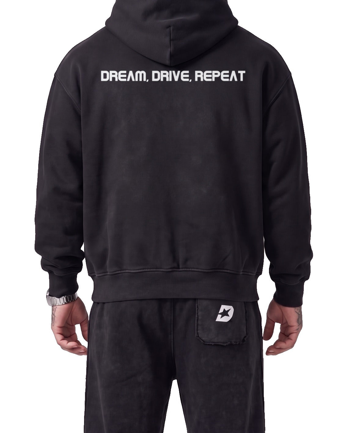 Essential Hoodie, worn, back