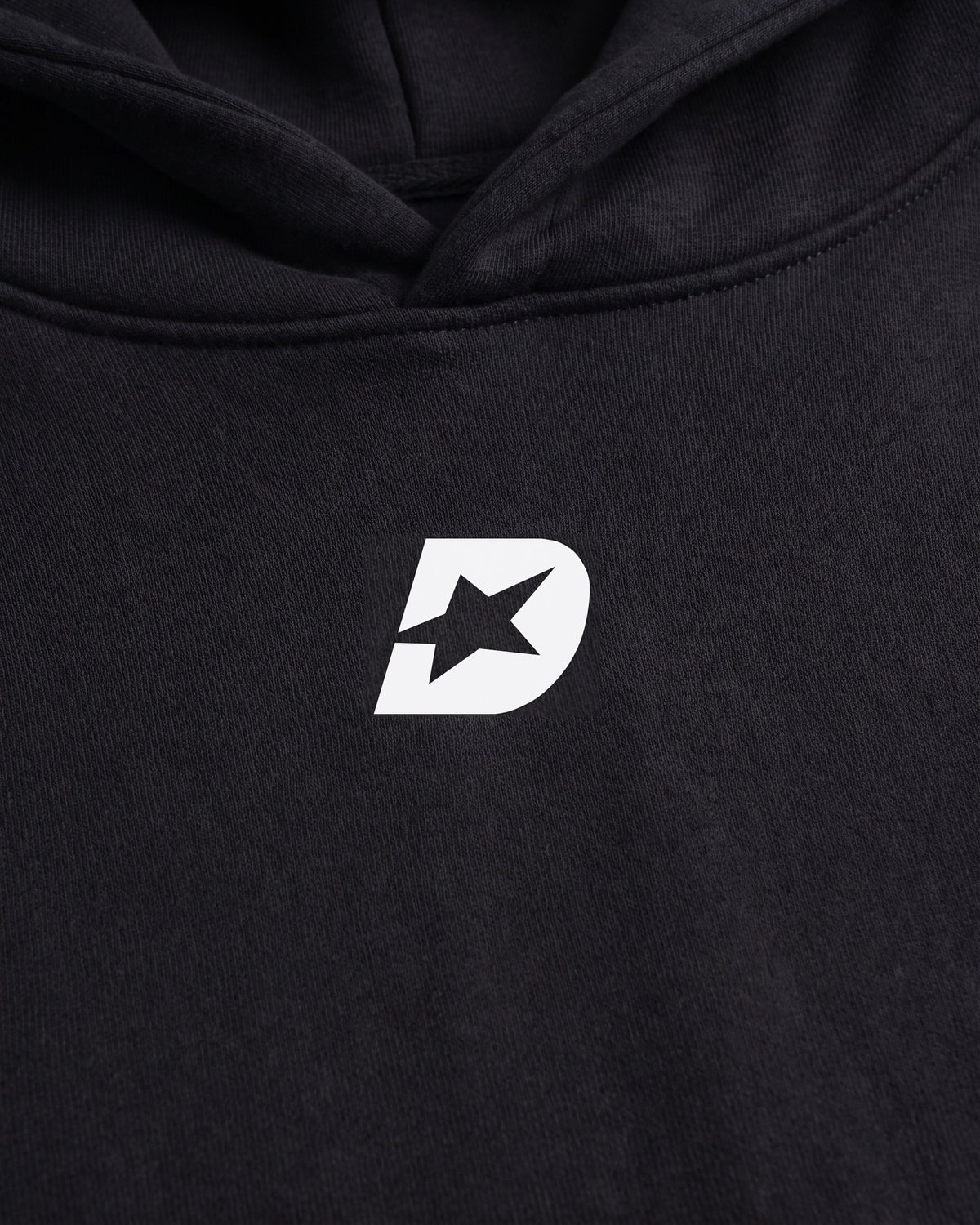 Cold Start Heavyweight Hoodie, chest print close-up