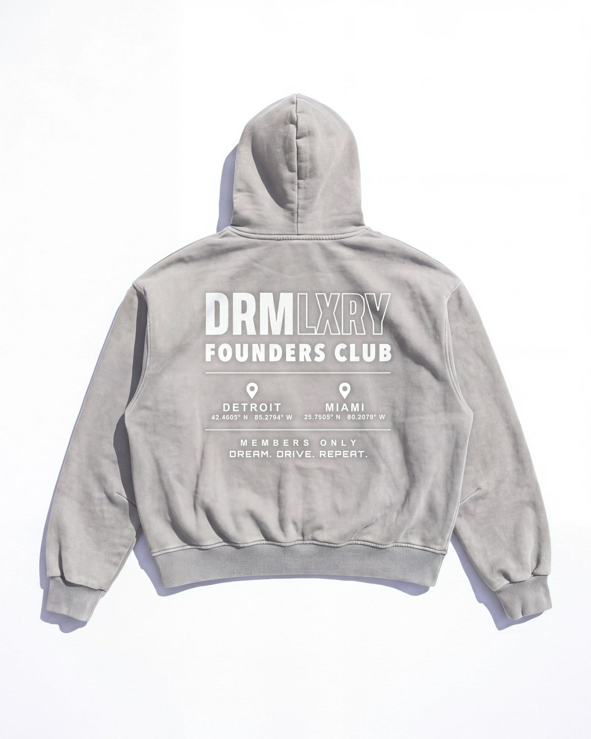 Founders Club Hoodie in Light Gray, back print