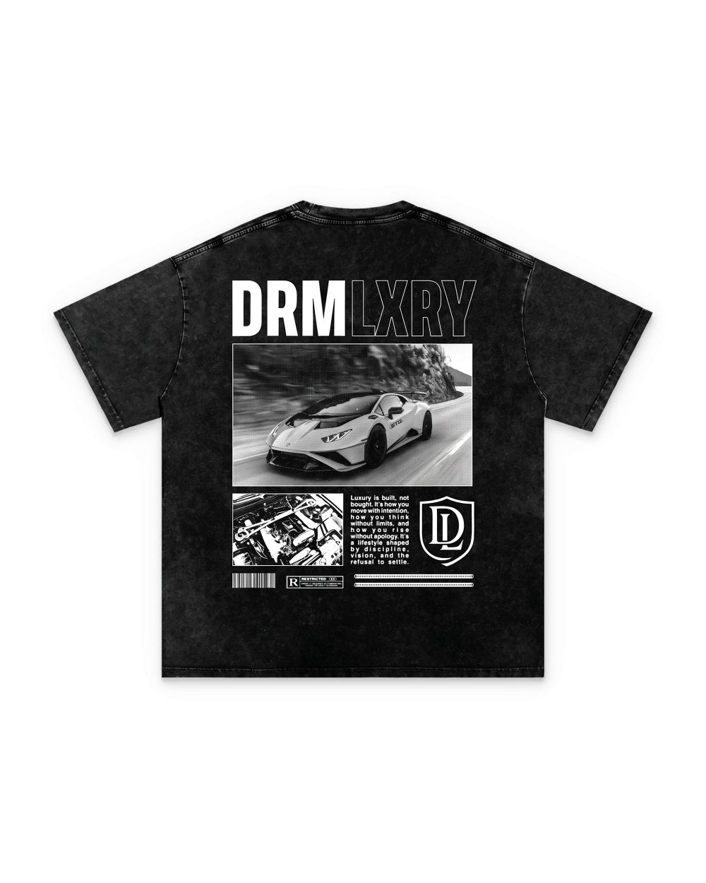 Spec Sheet Tee in Black, back