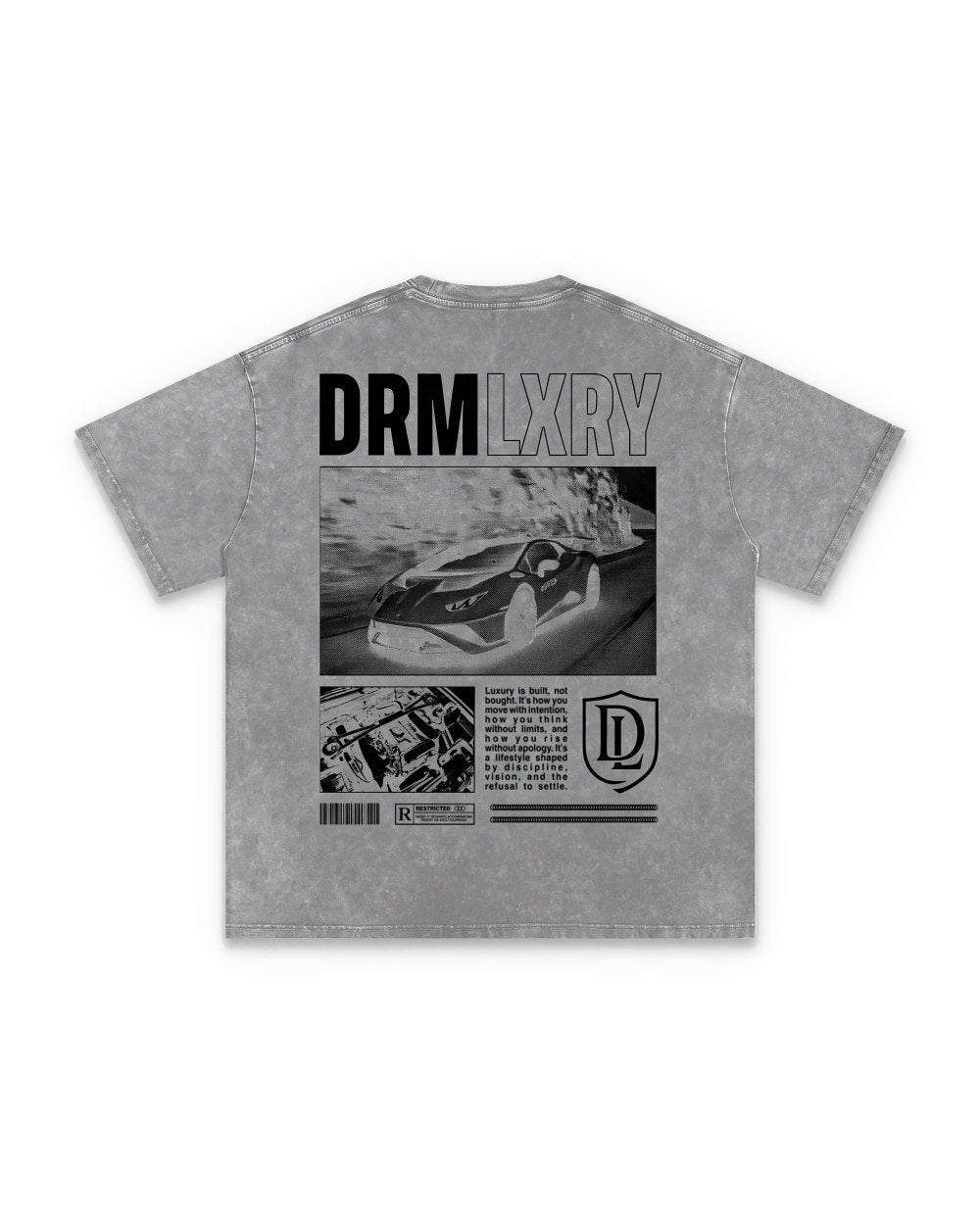 Spec Sheet Tee in Pirate Gray, back