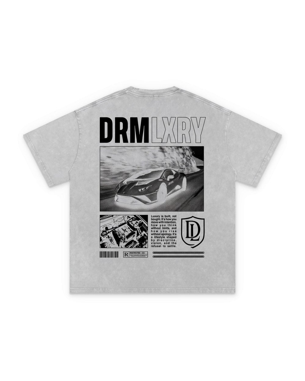 Spec Sheet Tee in Light Gray, back