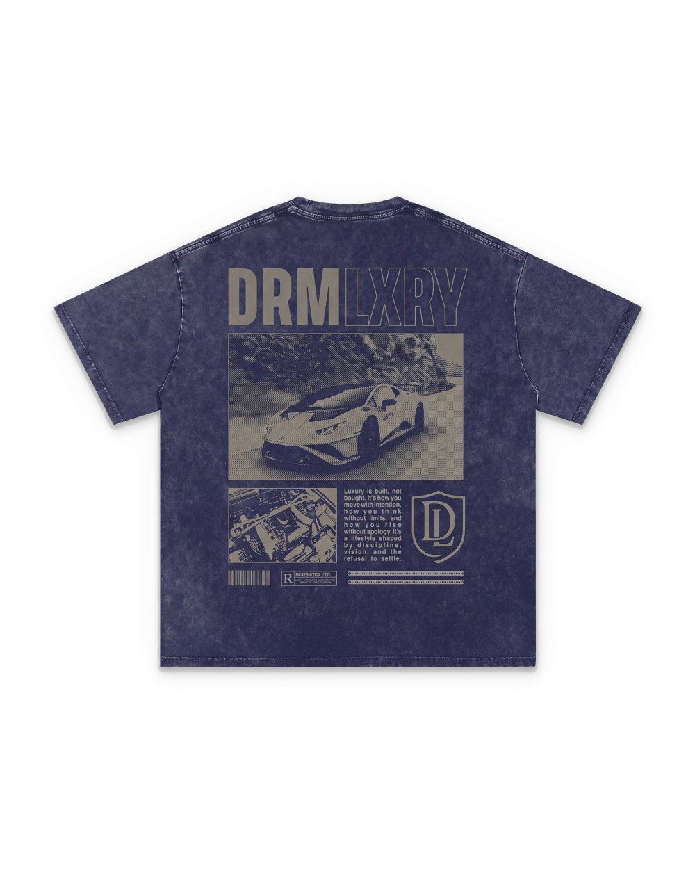 Spec Sheet Tee in Royal Blue, back