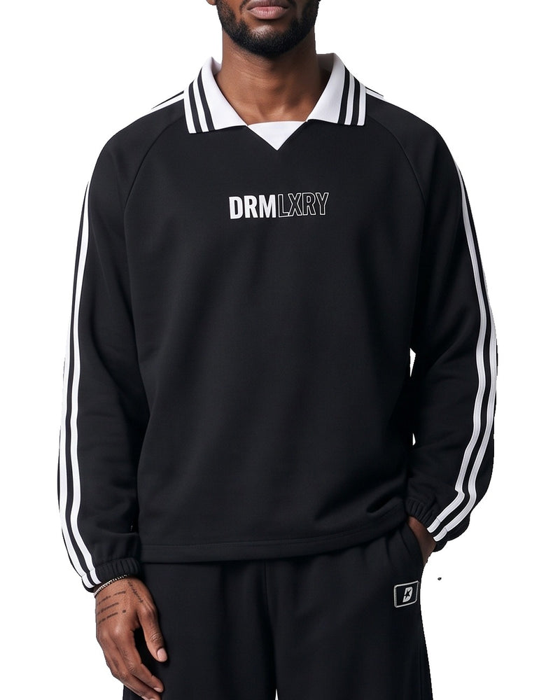 Track Collar Sweatshirt, worn